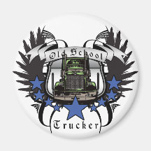 Old School Trucker Magnet