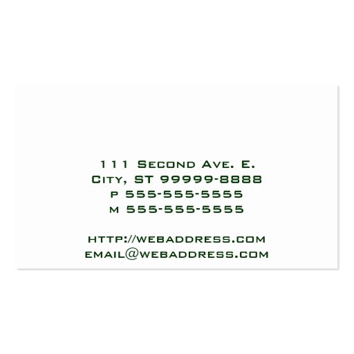 Old School Turntable Business Card (back side)