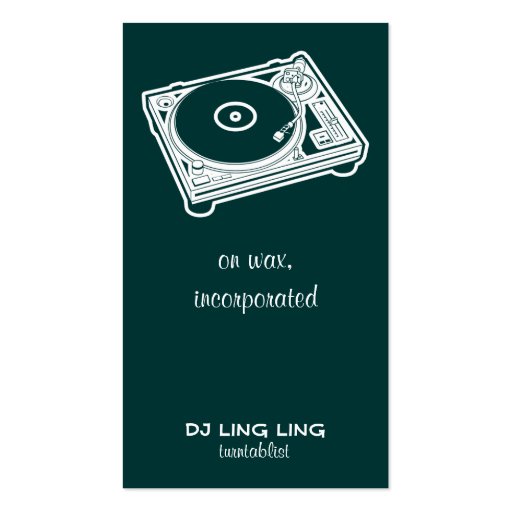 Old School Turntable Business Card Template (front side)