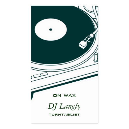 Old School Turntable Business Card Template (front side)