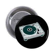 Old School Turntable Pinback Buttons