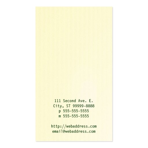 Old School Wax Business Card Template (back side)