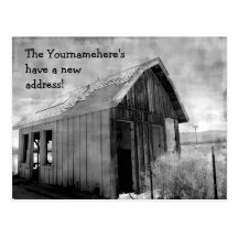 Old shack new address postcards