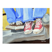 Old Shoes and Old Car Postcard