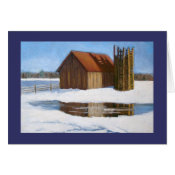 OLD SILO AND BARN ART CARD card