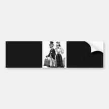 Old Skeleton Couple circa early 1900s, Mexico Bumper Stickers
