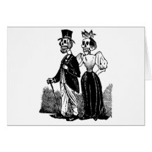Old Skeleton Couple circa early 1900s, Mexico Card