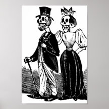 Old Skeleton Couple circa early 1900s, Mexico Posters