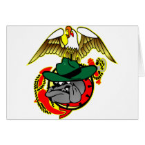 Old Skool Eagle Bulldog Anchor Greeting Card