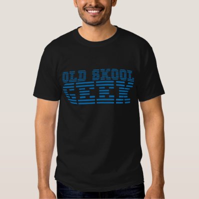 OLD SKOOL GEEK 80s computer design Tee Shirt