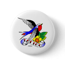 Old Skool Swallow Tattoo buttons