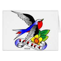 Old Skool Swallow Tattoo Card