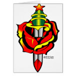 Old Skool Tattoo Dagger Thru Rose cards