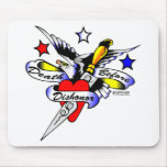 Old Skool Tattoo Eagle Dagger & Heart Mouse Mats