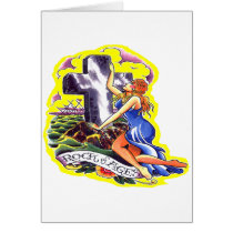 Old Skool Tattoo Rock Of Ages Greeting Card