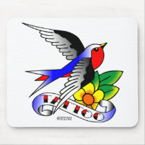 Old Skool Tattoo Swallow mousepads by WhiteTiger_LLC Old Skool Tattoo Swallow mousepads