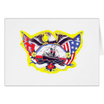 Old Skool Tattoo WW2 Navy Eagle & Ship Card
