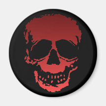 Old Skull red Refrigerator Magnet