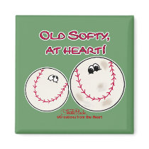 Old Softy at Heart Refrigerator Magnets