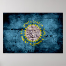 Old South Dakota Flag; Poster
