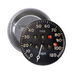 old speedometer gauge from a vintage race car pinback buttons