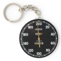 old speedometer gauge from a vintage race car key chains