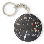 Old speedometer gauge from a vintage race car key chains