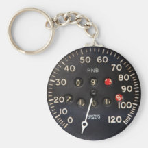Old speedometer gauge from a vintage race car key chains