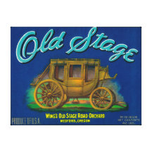 Old Stage Pear Crate LabelMedford, OR Gallery Wrapped Canvas
