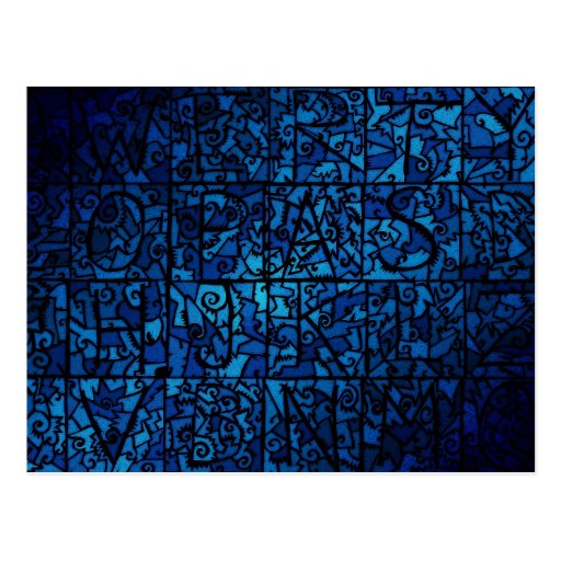 Old stained-glass window postcard