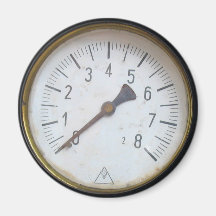 Old Steam Engine Pressure Meter Dial Fridge Magnet
