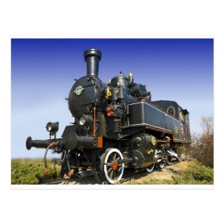 old steam locomotive post card