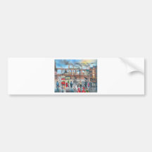 Old Stockport viaduct train oil painting Bumper Sticker