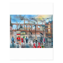 Old Stockport viaduct train oil painting postcards