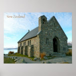 Old Stone Church at Lake Tekapo posters