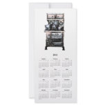 Old Stove and Tea Kettle, and Calender card Rack Cards