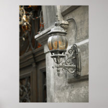 Old street lamp print