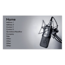 old studio microphone business cards