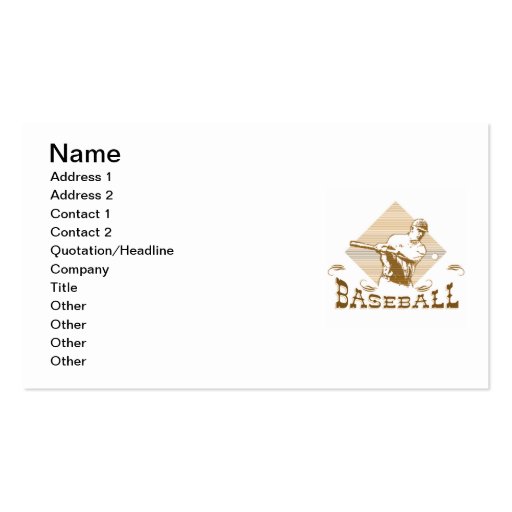 Old Style Baseball T-shirts and Gifts Business Card Templates
