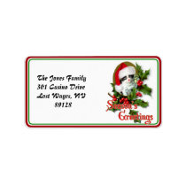 Old Style Christmas Kitten Season's Greetings Custom Address Labels