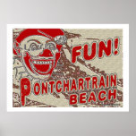 Old Style Pontchartrain Beach Sign Print