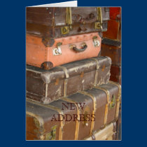 Old Suitcases New Address Card cards