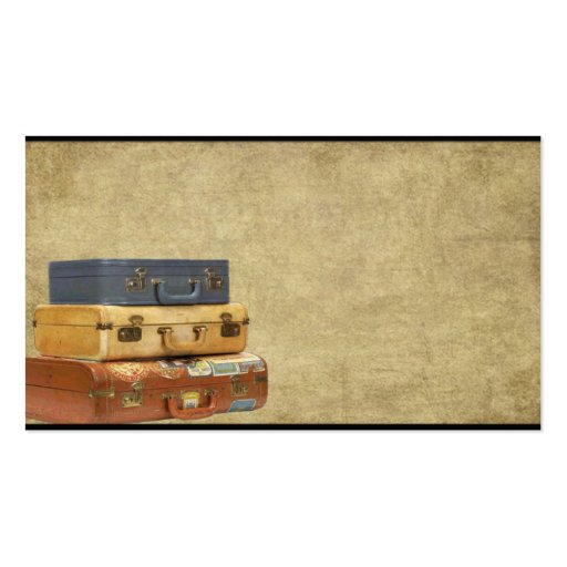 Old Suitcases- Traveling- Prim Biz Cards Business Card (front side)
