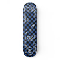 Old Tattoo Checkboard - Blue & Black skateboards by CheetaFight Old Tattoo Checkboard - Blue & Black skateboards