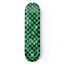 Old Tattoo Checkboard - Green & Black Skate Boards