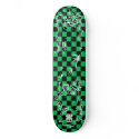 Old Tattoo Checkboard - Green & Black skateboards by CheetaFight Old Tattoo Checkboard - Green & Black skateboards