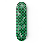 Old Tattoo Checkboard - Green &amp; Black Skate Boards