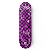 Old Tattoo Checkboard - Pink & Black Skateboard Decks