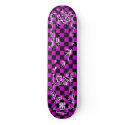 Old Tattoo Checkboard - Pink & Black skateboards by CheetaFight Old Tattoo Checkboard - Pink & Black skateboards