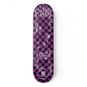 Old Tattoo Checkboard - Purple & Black skateboards